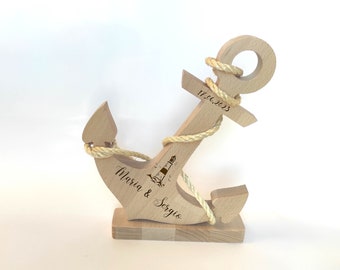Anchor wood, decoration, maritime, wedding gift, anniversary gift, anniversary, wooden gift