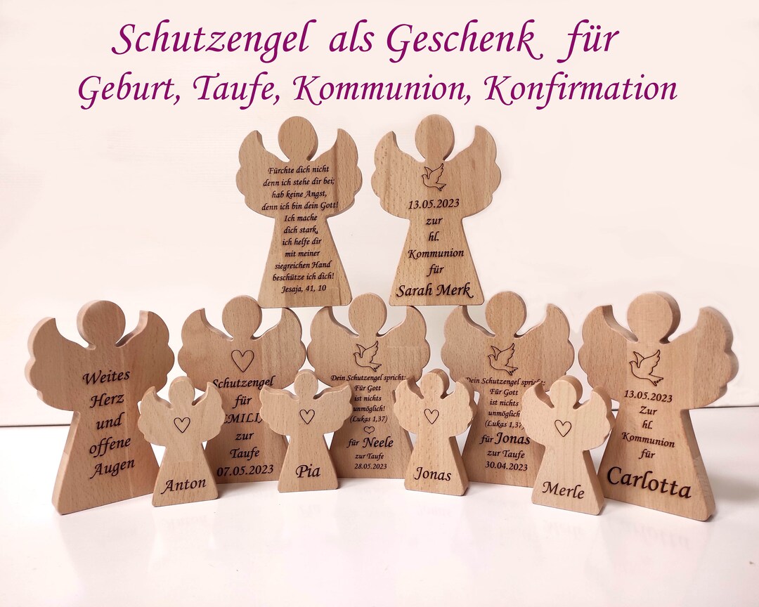 Wie Erfahre Ich Den Namen Meines Schutzengels Schutzengel mit Name aus Buche zur Taufe Geburt Kommunion - Etsy.de