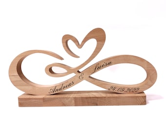 Unendlichkeit Endlosschleife Geschenk Hochzeit  Jubiläum  aus Holz