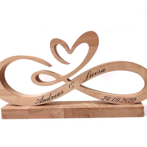 Unendlichkeit Endlosschleife Geschenk Hochzeit  Jubiläum  aus Holz