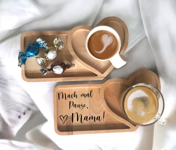 OSTERN Geschenk, Valentinstag Geschenk, Geburtstag Geschenk  Holz Tablett für Kaffee, Tee, und Snack , Geschenk für Mama Holz
