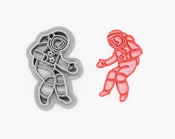 Astronaut, Space Printed Clay, Polymer Clay, Cookie Cutter