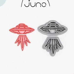 UFO and Flame Set Printed Clay, Polymer Clay, Cookie Cutter