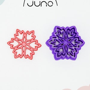 Flower Cutout, Printed Clay, Polymer Clay, Cookie Cutter