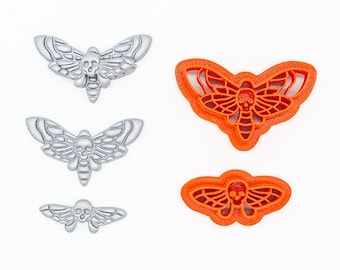 Death Head Moth, Skull Moth Butterfly Printed Clay, Polymer Clay, Cookie Cutter