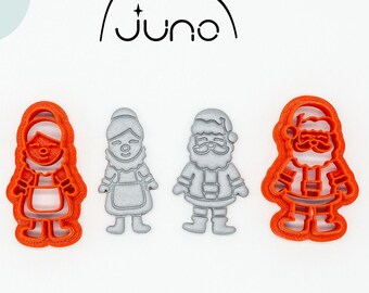 Weihnachtsmann & Mrs. Claus Ausstechform Set: 3D gedruckter Polymer Clay
