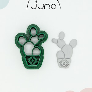 Cactus in Pot House Plant Printed Clay, Polymer Clay, Cookie Cutter