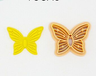 Starry Moth, Butterfly Printed Clay, Polymer Clay, Cookie Cutter