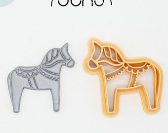 Ethnic Horse, Folk Art Printed Clay, Polymer Clay, Cookie Cutter
