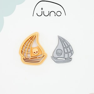 Pirate Ship Printed Clay, Polymer Clay, Cookie Cutter