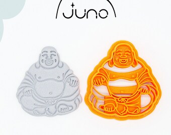 Sitting Laughing Buddha, Smiling Buddha, Lucky Buddha Printed Clay Cutter, Polymer Clay, Cookie Cutter