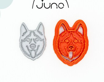 Siberian Husky Face, Dog cutters, Printed Clay, Polymer Clay, Cookie Cutter