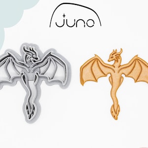 May include: Two 3D printed dragon cookie cutters, one silver and one gold. The cutters are made of PLA plant-based plastic and are non-toxic.