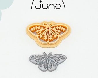 Floral Moth, Butterfly Printed Clay, Polymer Clay, Cookie Cutter