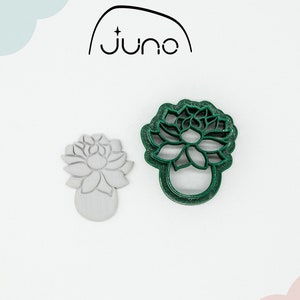 Cactus Pot House Plant with flowers Printed Clay, Polymer Clay, Cookie Cutter