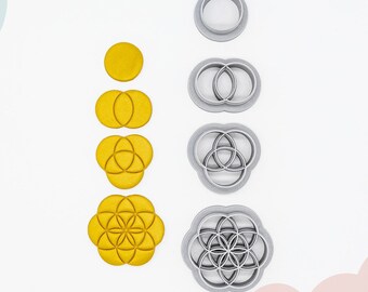 Creation, Flower of life, Seed of life, Sacred Geometry Printed Clay, Polymer Clay, Cookie Cutter