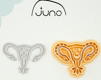 Cosmic Womb, Uterus Printed Clay, Polymer Clay, Cookie Cutter