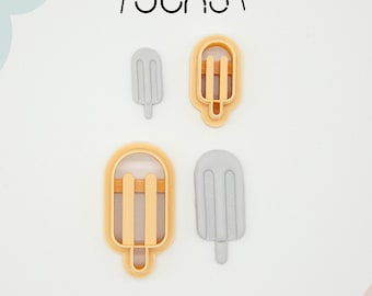 Popsicle Ice Cream Printed Clay, Polymer Clay, Cookie Cutter