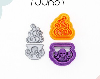 Mix N Match Witch Cauldron Set-2 Printed Clay, Polymer Clay, Cookie Cutter