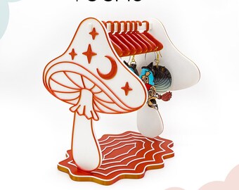 Mushroom Earring Display Stand: Celestial Jewelry Hanger