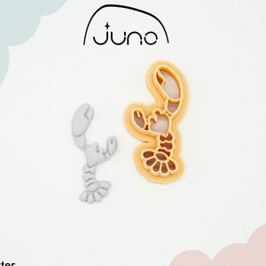 Heart shaped Lobster, Crawfish Printed Clay, Polymer Clay, Cookie Cutter