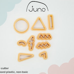 Retro Basic Shape Cutter Set, Printed Clay, Polymer Clay, Cookie Cutter