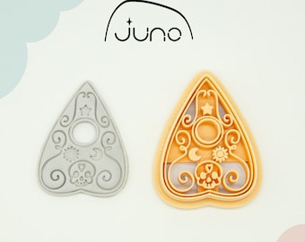 Ouija board Planchette with Skull Printed Clay, Polymer Clay, Cookie Cutter