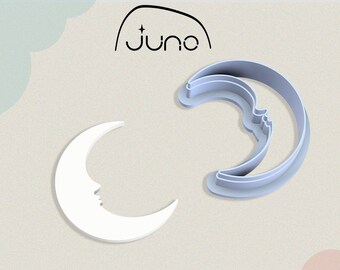 Moon Face Cookie Cutter: 3D Printed Clay, Polymer Clay