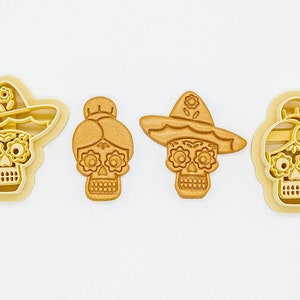 Sugar Skull, Day of the Dead, dia de los muertos Printed Clay, Polymer Clay, Cookie Cutter
