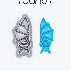 Sleeping Bat Printed Clay, Polymer Clay, Cookie Cutter