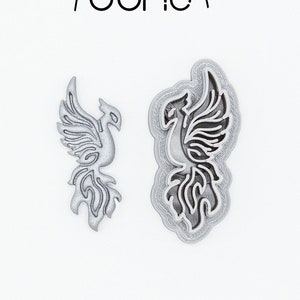 Phoenix Bird, Eagle, Flames Printed Clay, Polymer Clay, Cookie Cutter