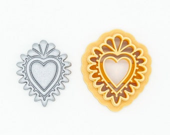 Sacred Heart Printed Clay, Polymer Clay, Cookie Cutter