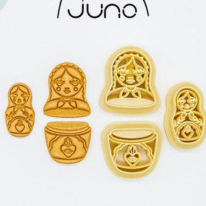 Matryoshka doll, Russian Nesting Dolls Set Printed Clay, Polymer Clay, Cookie Cutter