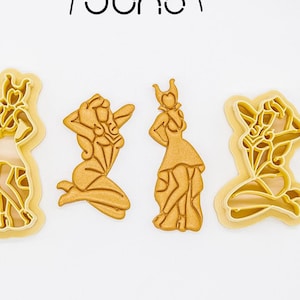 Princess & Villain Pinup -3, Traditional Tattoo, Pin up, Old School Printed Clay, Polymer Clay, Cookie Cutter