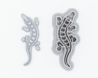 Crocodilo, Jacaré, Argila Impressa, Argila Polimérica, Cortador de Biscoitos
