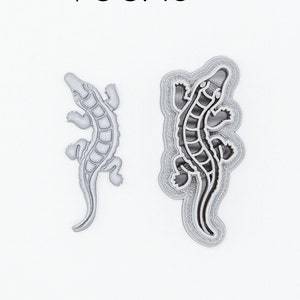 Crocodile, Alligator Printed Clay, Polymer Clay, Cookie Cutter