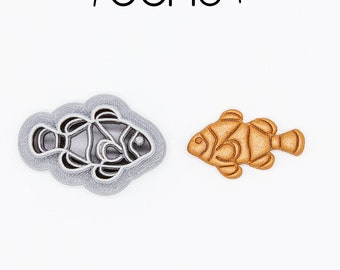 Clown Fish Printed Clay, Polymer Clay, Cookie Cutter