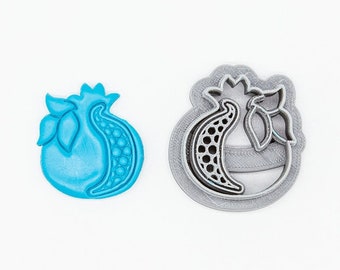 Pomegranate fruit, Printed Clay, Polymer Clay, Cookie Cutter
