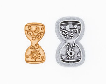 Celestial Hourglass Printed Clay, Polymer Clay, Cookie Cutter