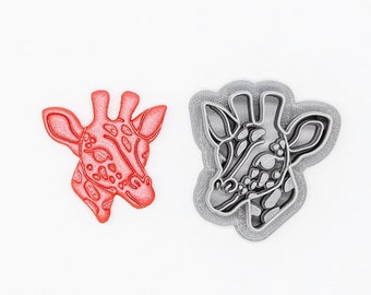 Giraffe Face Printed Clay, Polymer Clay, Cookie Cutter