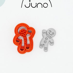 Cute Gingerbread Man Christmas Ornament Printed Clay, Polymer Clay, Cookie Cutter