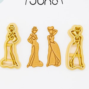 Princess & Villain Pinup -1, Traditional Tattoo, Pin up, Old School Printed Clay, Polymer Clay, Cookie Cutter