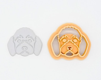 Golden Doodle, Poodle Face, Dog cutters, Printed Clay, Polymer Clay, Cookie Cutter