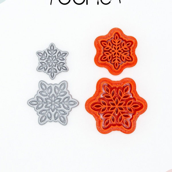 Snowflake-1 Christmas Ornament Printed Clay, Polymer Clay, Cookie Cutter