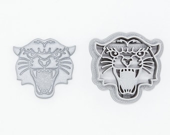 Traditional Tattoo Tiger, Tattoo Printed Clay, Polymer Clay, Cookie Cutter