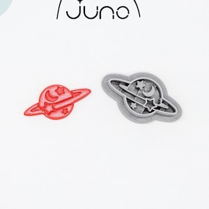 Planet Saturn Celestial Printed Clay, Polymer Clay, Cookie Cutter
