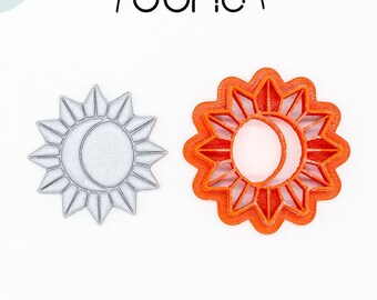 Sun & Moon, Esoteric, Boho Printed Clay, Polymer Clay, Cookie Cutter