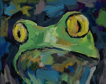 Frog Painting Frog Abstract Painting Frog Oil Painting Frog Wall Painting Frog Original Painting Frog Impressionist Painting Frog Art Frog