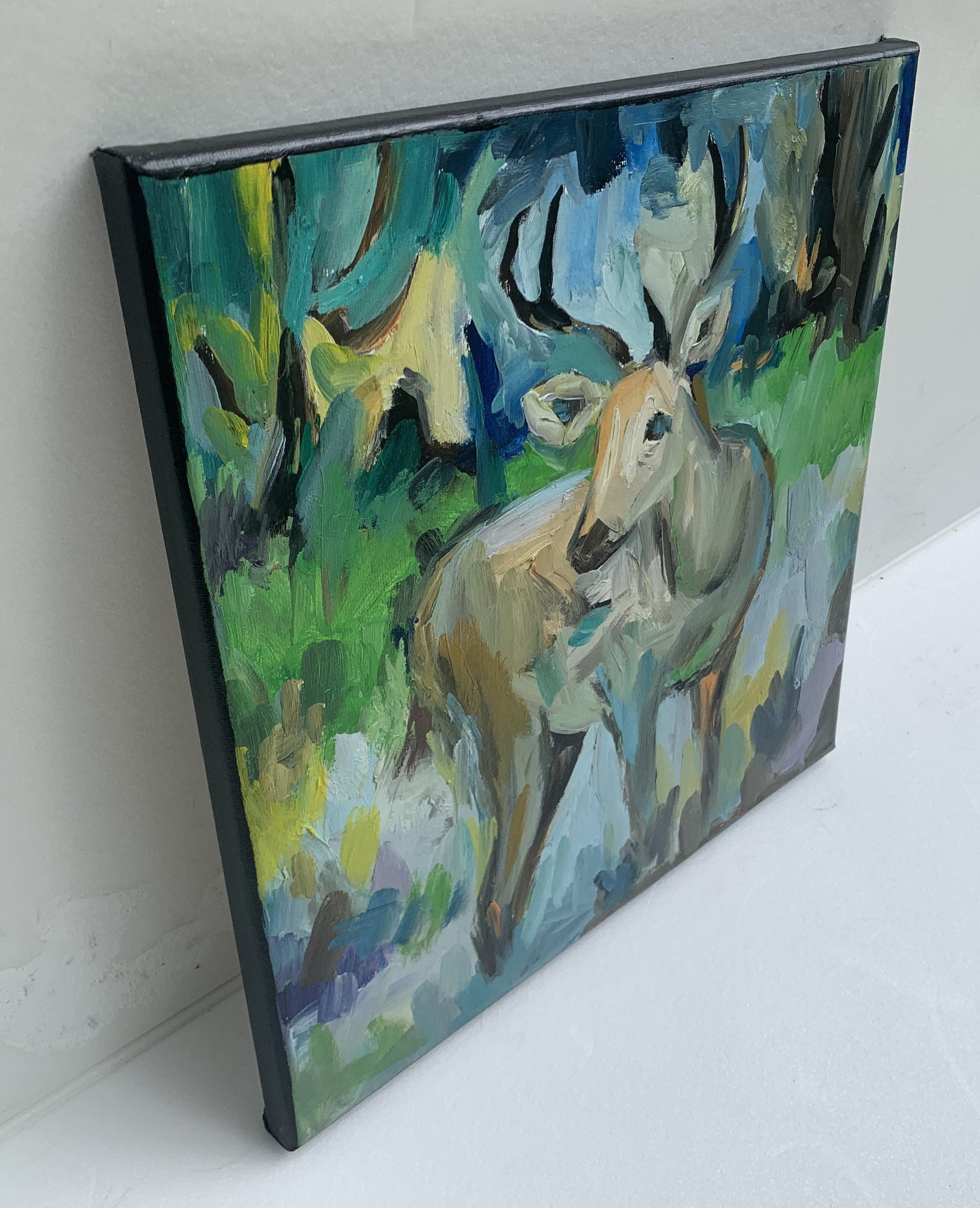 Deer Painting Deer Abstract Painting Deer Oil Painting Deer Wall ...