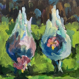 Chicken Painting Chicken Abstract Painting Chicken Oil Painting Chicken Wall Painting Chicken Original Painting Chicken Impressionist Painti